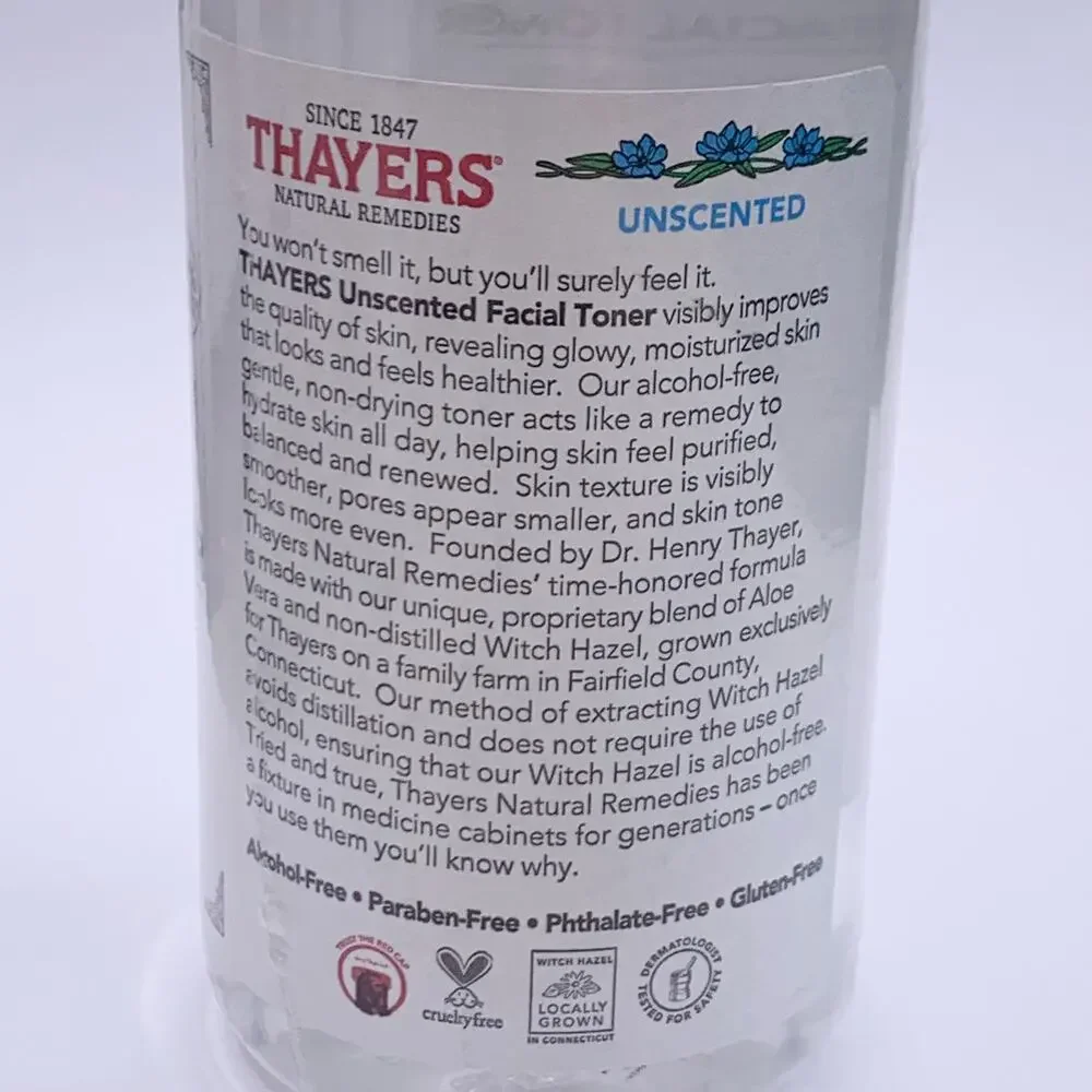 Thayers Facial Toner LOT 4 Witch Hazel (2) Rose Petal (2) Unscented 8.5 fl oz